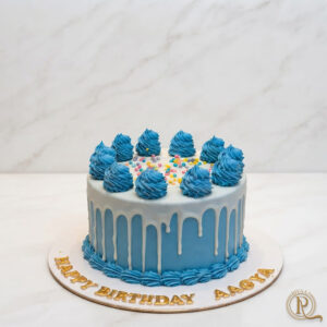 Blue Drip Birthday Cake