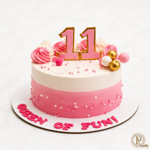 Pink and White Birthday Cake